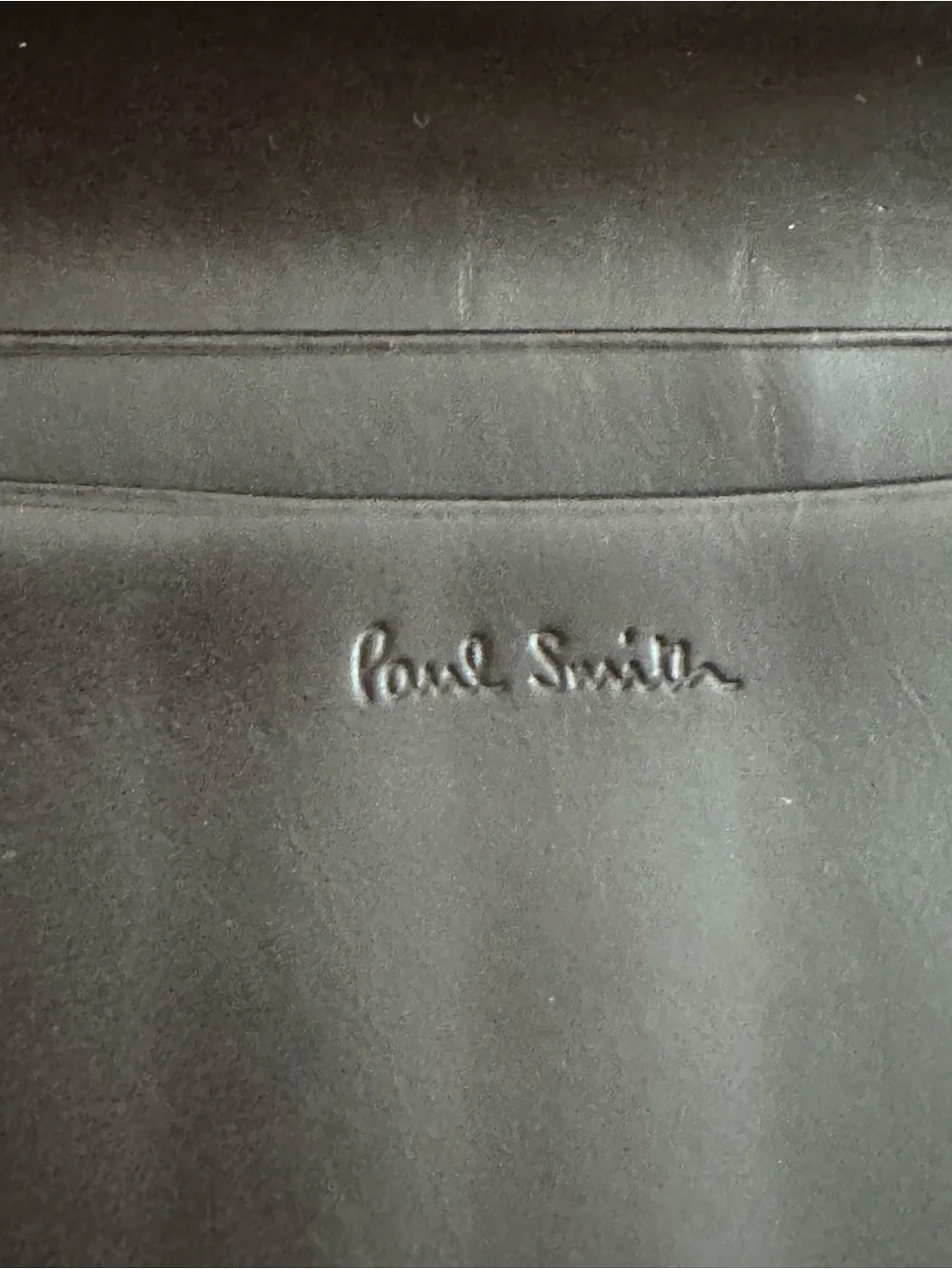 Paul Smith Dark Brown Leather Long Wallet for Men with Signature Stripe